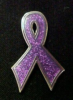 Purple Bling Awareness Ribbon Pancreatic Cancer Pin New