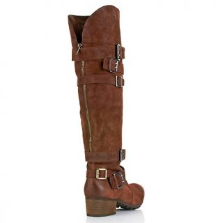 Bacio 61 Profondo Tall Leather Boot with Buckles