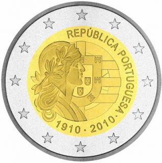Portugal 2010 2 Euro Coin Commemorative 100th Anivers