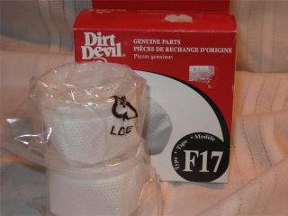Dirt Devil 2 Genuine F17 Kone Vacuum Filters 1DN0980000 New in Box