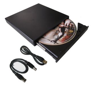 Black External Dual Layer USB 8x DVD CD RW Burner Writer Player Drive