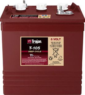 Lot of 6 Trojan T 105 Golf Cart Batteries with Free Truck Shipping