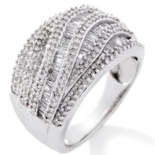 Jewelry Rings Gemstone 1.02ct Diamond Round Baguette Sterling