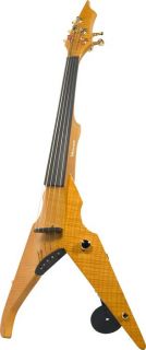 Wood Violins 5 String Fretless Viper Electric Violin Amber Tiger Maple