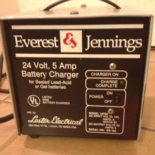 Everest Jennings 24 Volt Battery Charger 15725 Lester Electrical 5 Amp