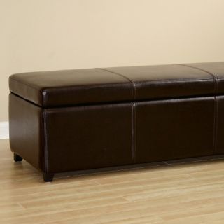 House Beautiful Marketplace Philostrate Leather Storage Ottoman Bench