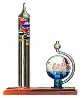 Chaney 795 Galileo Weather Thermometer with Globe Barometer and Wooden