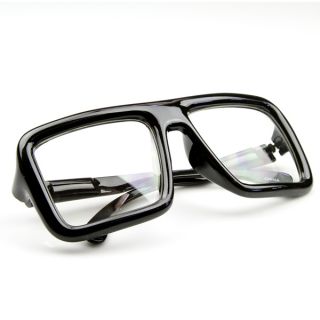 large retro nerd bold thick square frame clear lens glasses item 8548