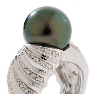 Designs by Turia 11 12mm Cultured Tahitian Pearl and Diamond Sterling