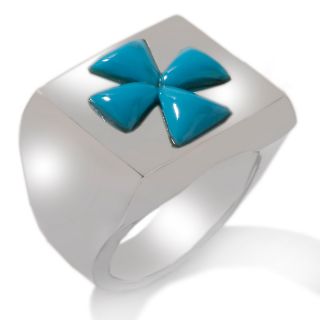Jay King Anhui Turquoise Sterling Silver Cross Ring