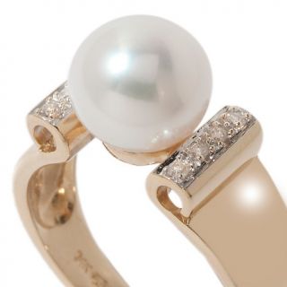 Jewelry Rings Fashion 9 9.5mm Fresh Water Pearl and Diamond