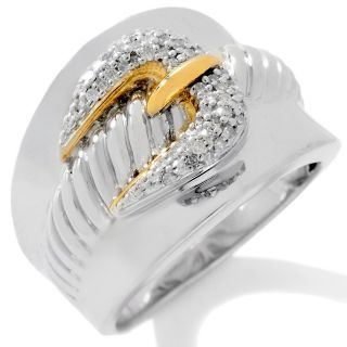 Jewelry Rings Fashion .15ct Diamond Sterling Silver and Vermeil