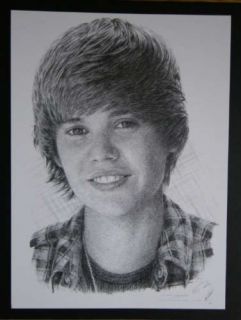  Justin Bieber Huge Pencil Drawing Print