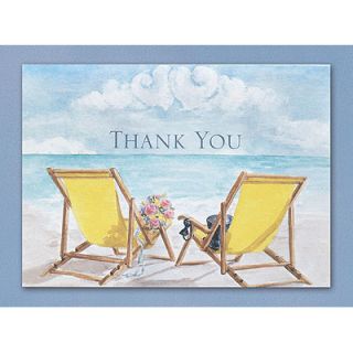  Beach Theme Thank You Cards Envelopes Wedding Ocean Seaside Honeymoon