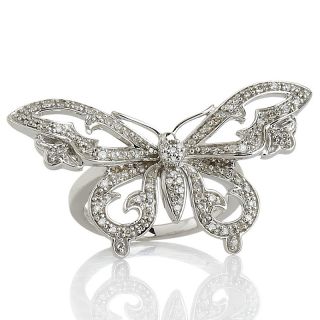  32ct diamond sterling silver butterfly ring rating 31 $ 129 90 s