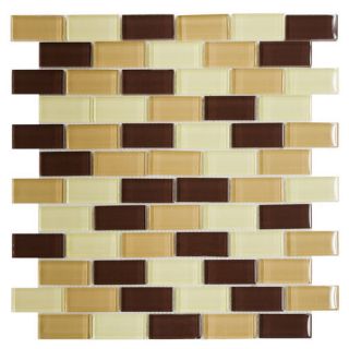 Elida Ceramica 12 x 12 Mosaic Multi Brown Glass Wall Tile 349142