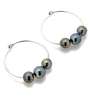 Jewelry Earrings Hoop Designs by Turia Colors of Tahitian Pearl