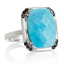 heritage gems white cloud turquoise black spinel ring $ 89 98
