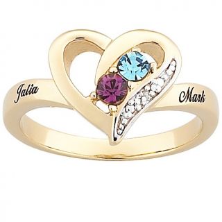 106 9993 couple s birthstone heart ring with diamond accent rating 2 $