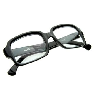  Eyewear Thick Frame Bold Square Clear Lens Eyeglasses Glasses