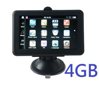 New 4 3 4 3 GPS Slim Design FM  4 4GB Free Map