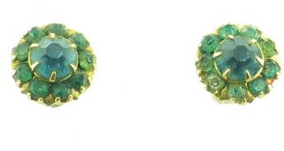 Antique Georgian 10K Green Paste Faux Emerald Earrings