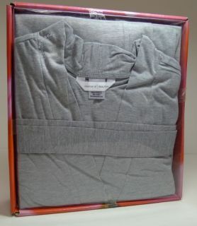 essence of beauty jersey knit cotton robe gray