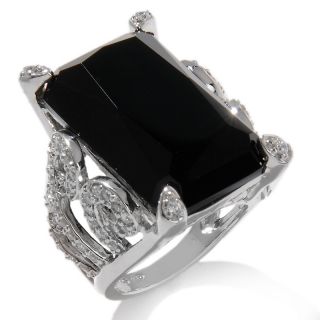 Victoria Wieck 1.08ct Absolute™ and Onyx Sterling Silver Scroll Ring