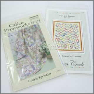 Charm Pack Fabric 5x5 Squares Quilt Pattern Your Choice
