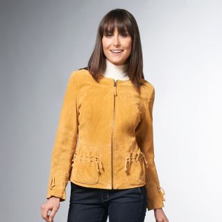 124 732 chi by falchi chi by falchi washable suede jacket with pockets