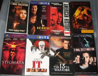 VHS Lot of 100 Scary Action Comedy Romance Kid Movies All Great Titles