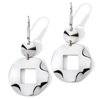 128 542 stately steel stately steel square double disk drop earrings