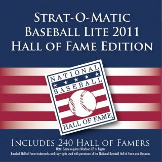 Strat O Matic Baseball Lite 2011 Hall of Fame Edition