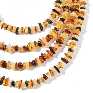 Age of Amber 4 Row Multicolor Amber Layered 18 Necklace