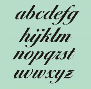 Stencil Fancy Alphabet Lowercase 1 5 Chic Shabby Signs