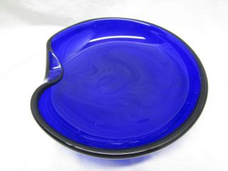 Elsa Peretti Tiffany Cobalt Art Glass Thumbprint Bowl Archimede Seguso