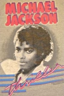 Vintage 1984 Michael Jackson Thriller T Shirt T Shirt Soft Gray Small