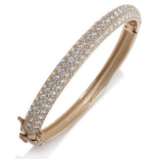 139 776 absolute jean dousset absolute 3 row pave bangle bracelet