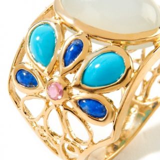 Heritage Gems Moonstone, Turquoise and Gemstone 14K Ring at
