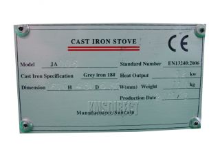 New Cast Iron Multifuel Wood Burning 12 KW Stove JA006