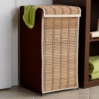 151 459 honey can do honey can do tall bamboo wicker hamper with cover