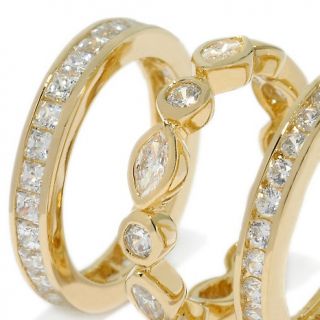 Victoria Wieck 3.66ct Absolute™ 3 piece Eternity Band Stack Rings at