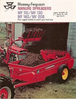Farm Equipment Brochure Massey Ferguson MF 110 Et Al Manure Spreader