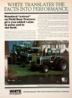 1978 Ad White Farm Equipment Field Boss Tractors Heavy Performance