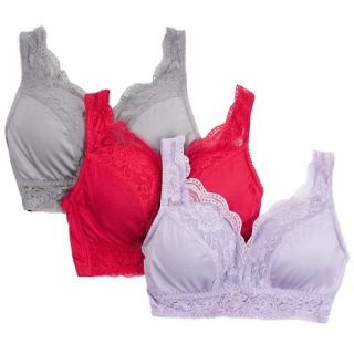 Rhonda Shear Pin Up Girl 3 pack Lace Bra with Pads