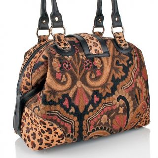 Clever Carriage Company English Crewel Embroidery Satchel