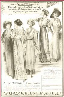 super 1912 fashion ad by national cloak suit company
