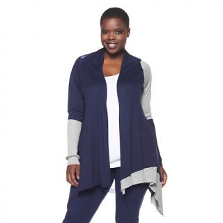 162 526 queen collection colorblock cardigan with mesh detail rating