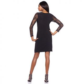 Tiana B. Best in Black Lace Sleeve Surplice Dress