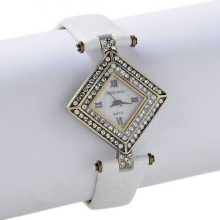 165 774 heidi daus fabulous foulard crystal bezel leather strap watch